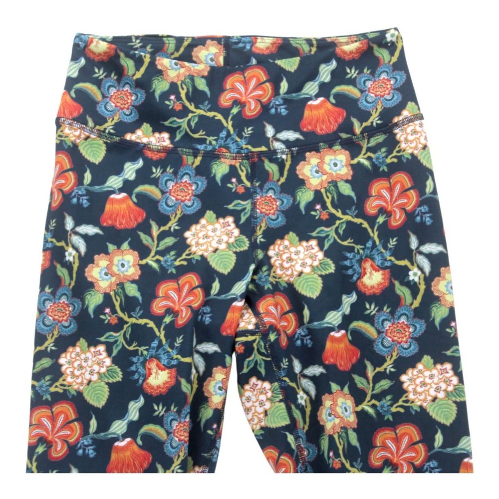 Poprageous M Pop Active Leggings Floral Blue Stretchy‎ Activewear Boho